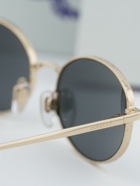Burberry BE3169 110987 Oval Sunglasses - Gold/Grey main image 5